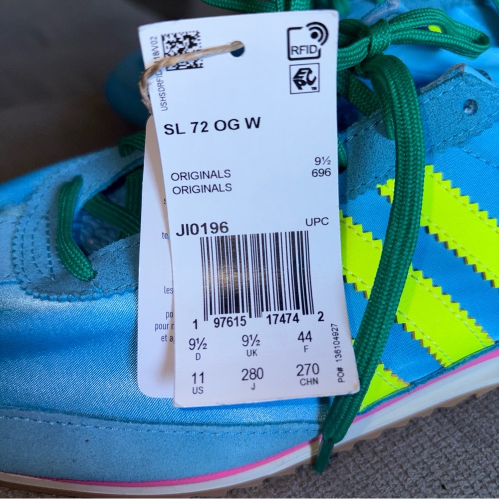 Adidas SL 72 OG Blue and Yellow Sneakers Sz11 W - no box